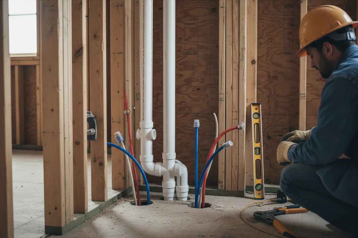 Drain and supply rough-in during Toilet Repair and Installation in Madras